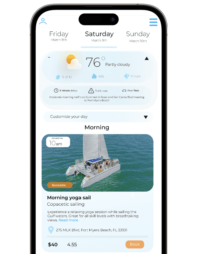 Smartphone displaying app interface mockup